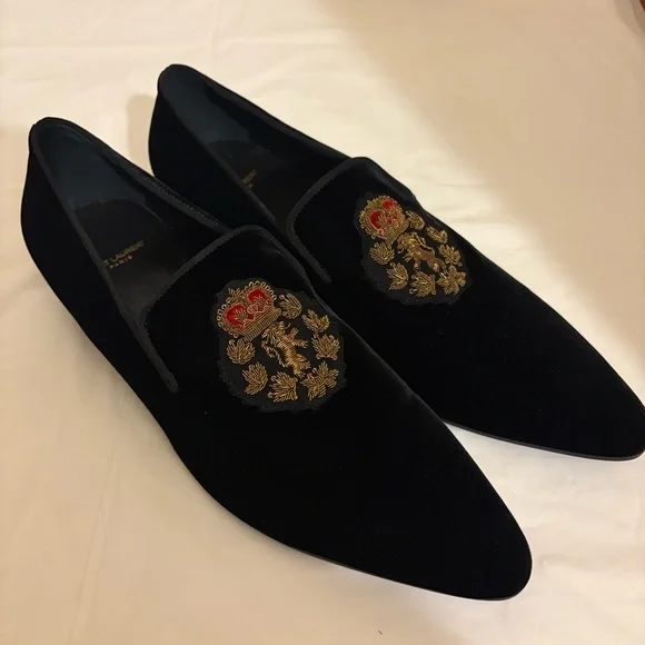 NWOT SAINT LAURENT mens velvet loafers - Picture 1 of 14
